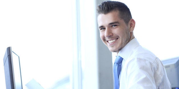 Businessman using laptop