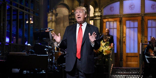 SATURDAY NIGHT LIVE -- 'Donald Trump' Episode 1687 -- Pictured: Donald Trump during the monologue on November 7, 2015 -- (Photo by: Dana Edelson/NBC/NBCU Photo Bank via Getty Images)