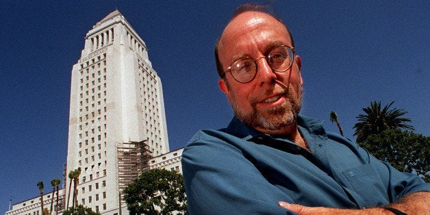 With City Hall behind him, Harold Meyerson poses for a potrait, Monday afternoon in downtown Los Angeles. After several years as editor of the L.A. Weekly, which he has used as a bully pulpit to champion labor and leftÂwing progressive politics, Meyerson is leaving his hometown to take a job with American Prospect magazine in D.C. (Photo by Richard Hartog/Los Angeles Times via Getty Images)