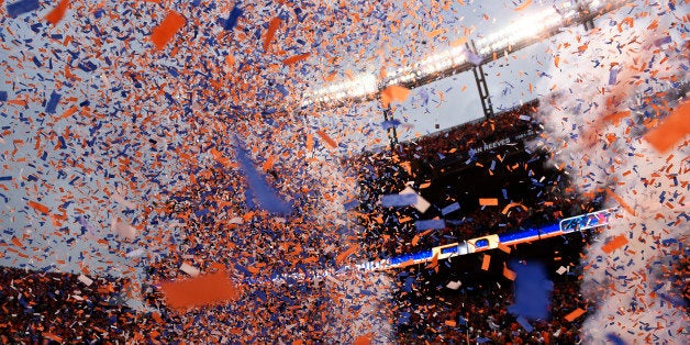 DENVER, CO - JANUARY 24: The Denver Broncos win the AFC championship game against New England Patriots at Sports Authority Field at Mile High Stadium in Denver, January, 24, 2016. The Broncos will now go on to play in Super Bowl 50.