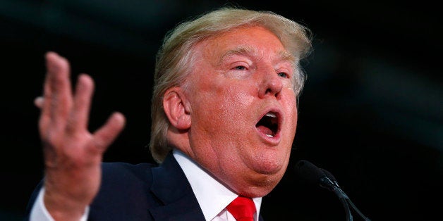 Republican presidential candidate Donald Trump speaks during a campaign event at the University of Iowa Field House, Tuesday, Jan. 26, 2016 in Iowa City, Iowa. (AP Photo/Paul Sancya)