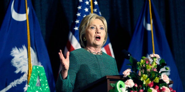 Democratic presidential candidate Hillary Clinton speaks at an Alpha Kappa Alpha Sorority luncheon in West Columbia, S.C., Wednesday, Feb. 24, 2016. (AP Photo/Gerald Herbert)