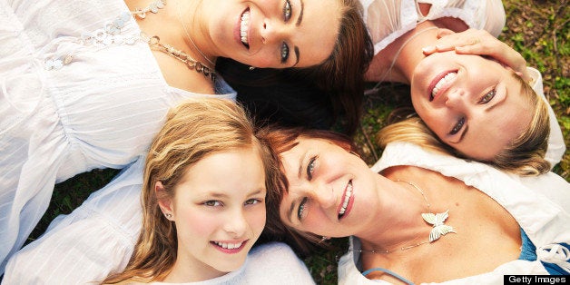 Beautiful women sisters mother and daughter