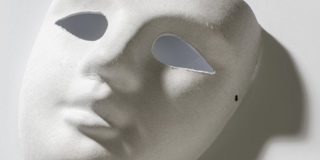 white cardboard mask undecorated