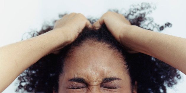 Stressed Woman Pulling Hair