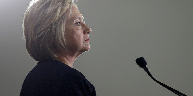 Democratic U.S. presidential candidate Hillary Clinton pauses as she speaks at a campaign rally in Cleveland, Ohio June 13, 2