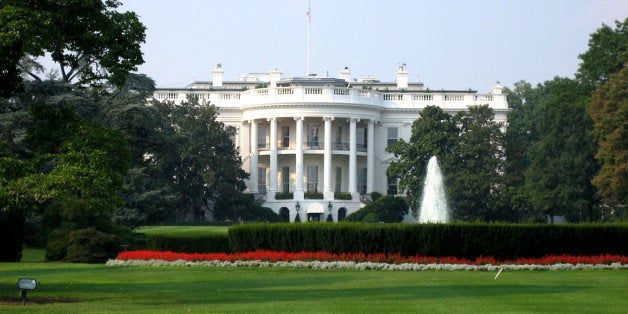 White House on deep blue sky background