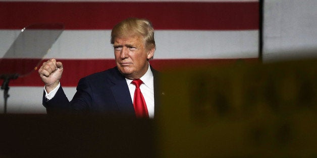 WEST PALM BEACH, FL - OCTOBER 13: Republican presidential candidate Donald Trump attends his campaign rally at the South Flo