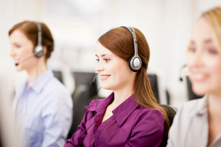 Businesswomen working in headsets