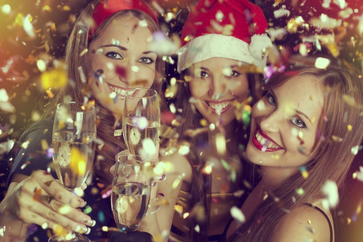 Three beautiful girls on the New Year's Eve