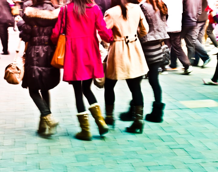 city people crowd abstract background blur action