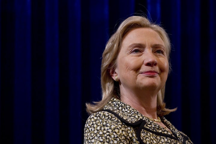 US Secretary of State Hillary Clinton speaks to staff and their families of the US consulate during her visit to Hong Kong on