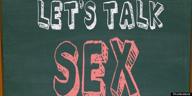 The words Let's Talk Sex on a chalkboard