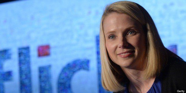Yahoo CEO Marissa Mayer smiles during an announcement that Yahoo acquired the Tumblr blogging site in order to upgrade its Flickr site, in New York, May 20, 2013. Yahoo announced a $1.1 billion deal for blogging site Tumblr aiming to help Yahoo to tap into the younger, active online user base at Tumblr. AFP PHOTO/Emmanuel Dunand (Photo credit should read EMMANUEL DUNAND/AFP/Getty Images)