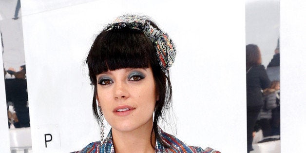 PARIS, FRANCE - JANUARY 21: Singer Lily Allen attends the Chanel show as part of Paris Fashion Week Haute Couture Spring/Summer 2014 on January 21, 2014 in Paris, France. (Photo by Bertrand Rindoff Petroff/Getty Images)