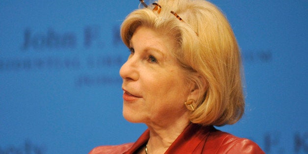 BOSTON, MA - DECEMBER 11: NPR Legal Affairs Correspondante Nina Totenberg moderates a discussion with U.S. Attorney General