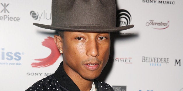 LONDON, ENGLAND - FEBRUARY 19: Pharrell Williams attends The Sony Music BRIT Awards 2014 after party at The O2 Arena on February 19, 2014 in London, England. (Photo by Dave J Hogan/Getty Images)