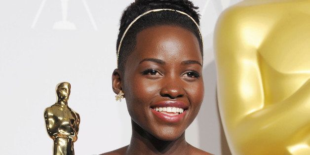 HOLLYWOOD, CA- MARCH 02: Actress Lupita Nyong'o poses in the press room during the 86th Annual Academy Awards at Loews Hollywood Hotel on March 2, 2014 in Hollywood, California.(Photo by Jeffrey Mayer/WireImage)
