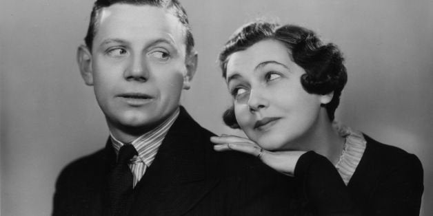 17th November 1930: Joyce Barbour and Albert Burdon, appearing in Charles B Cochran's production of 'Ever Green' at the Adelphi Theatre, London. (Photo by Sasha/Getty Images)