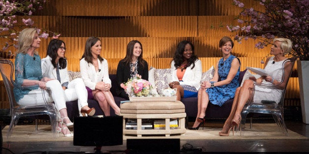 NEW YORK, NY - APRIL 25: (EXCLUSIVE COVERAGE) (L-R) Arianna Huffington, Tracey Stewart, Alicia Menendez, Randi Zuckerberg, B