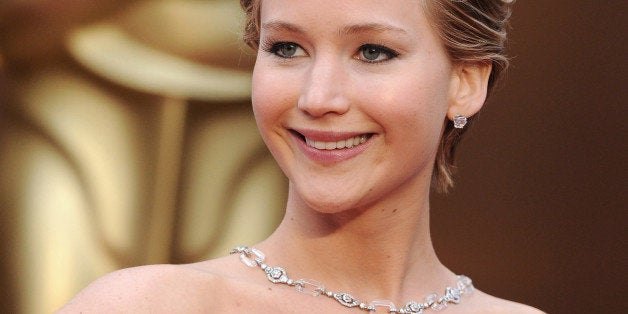 HOLLYWOOD, CA - MARCH 02: Actress Jennifer Lawrence arrives at the 86th Annual Academy Awards at Hollywood & Highland Center on March 2, 2014 in Hollywood, California. (Photo by Axelle/Bauer-Griffin/FilmMagic)