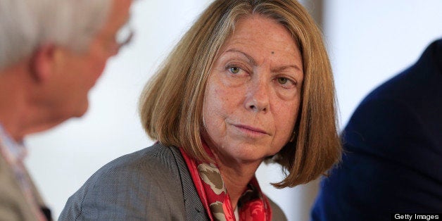 Jill Abramson, executive editor of The New York Times, listens during a panel discussion on the sidelines of the Republican National Convention (RNC) in Tampa, Florida, U.S., on Sunday, Aug. 26, 2012. The discussion, held across the river from the Republican National Convention, was sponsored by Bloomberg, the University of Southern California?s Annenberg Center on Communication, Leadership and Policy and the Institute of Politics at Harvard University?s John F. Kennedy School of Government. Photographer: Andrew Harrer/Bloomberg via Getty Images