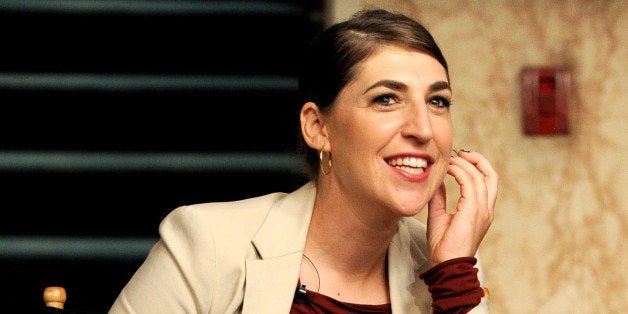 BURBANK, CA - AUGUST 15: Actress Mayim Bialik appears on the set of 'The Big Bang Theory' for a dialogue with members of The Academy of Television Arts and Sciences at Warner Bros. Studios on August 15, 2013 in Burbank, California. (Photo by Kevin Winter/Getty Images)