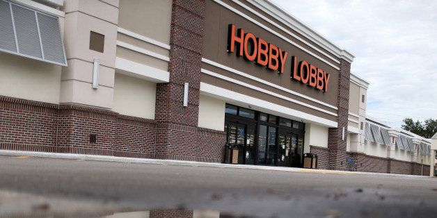 PLANTATION, FL - JUNE 30: A Hobby Lobby store is seen on June 30, 2014 in Plantation, Florida. Today in Washington, the Supreme Court ruled in favor of a suit brought by the owners of Hobby Lobby and furniture maker Conestoga Wood Specialties ruling that companies cannot be forced to offer insurance coverage for birth control methods that the family-owned private companies object to for religious reasons. (Photo by Joe Raedle/Getty Images)