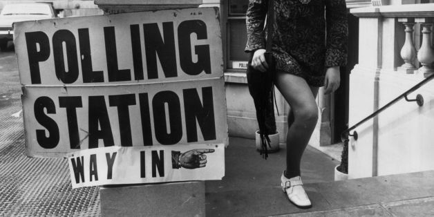 9th April 1970: Eighteen year old Sharon Nathan leaving a London polling station during elections for the LCC (London County Council), which are the first elections in which eighteen year olds have been able to vote folowing a change in the law. (Photo by Ian Tyas/Keystone/Getty Images)