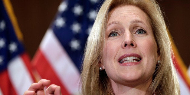 WASHINGTON, DC - NOVEMBER 19: Sen. Kirsten Gillibrand (D-NY) speaks at a news conference supporting passage of the Military Justice Improvement Act November 19, 2013 in Washington, DC. The legislation would help address increasing numbers of sexual assaults in the U.S. military by establishing an independent military justice system. (Photo by Win McNamee/Getty Images)