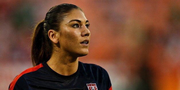WASHINGTON, DC - SEPTEMBER 03: Goal keeper Hope Solo #1 of USA against Mexico during the second half of an International Frie
