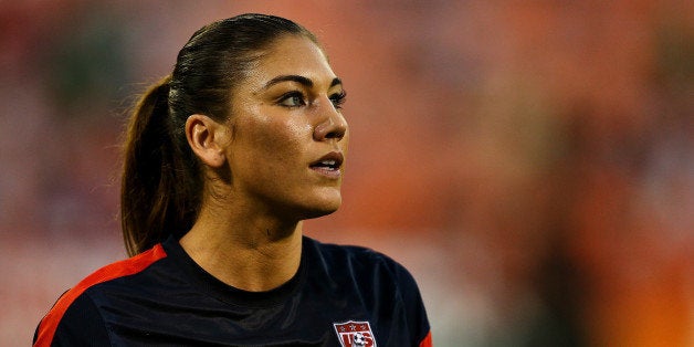 WASHINGTON, DC - SEPTEMBER 03: Goal keeper Hope Solo #1 of USA against Mexico during the second half of an International Friendly at RFK Stadium on September 3, 2013 in Washington, DC. The United Stated defeated Mexico 7-0. (Photo by Patrick Smith/Getty Images)