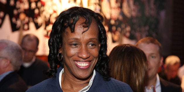 CHICAGO, IL - FEBRUARY 20: Jackie Joyner-Kersee at the USOC's Team USA Club event to celebrate the 2014 Winter Olympic Games at ROOF on TheWit on February 20, 2014 in Chicago, Illinois. (Photo by Tasos Katopodis/Getty Images for the USOC)