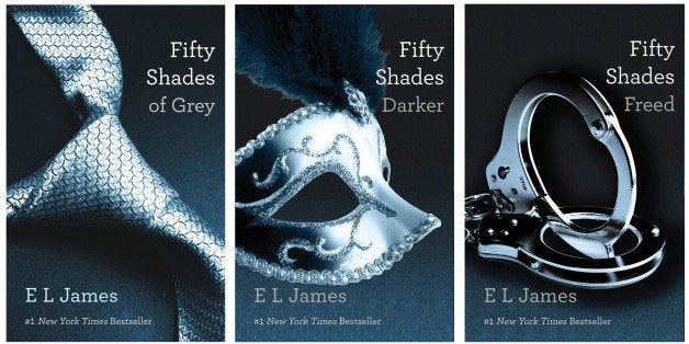 FILE- This file combo made of book cover images provided by Vintage Books shows the "Fifty Shades of Grey" trilogy by best-selling author E L James. Public libraries in several states are pulling the racy romance trilogy âFifty Shades of Greyâ from shelves or deciding not to order the best-seller at all, saying itâs too steamy or too poorly written. (AP Photo/Vintage Books, File)