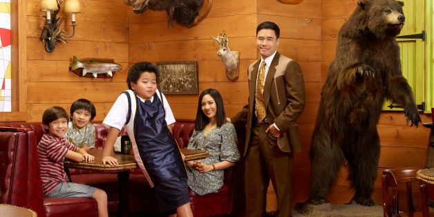 FRESH OFF THE BOAT - ABC's 'Fresh Off the Boat' stars Forrest Wheeler as Emery, Ian Chen as Evan, Hudson Yang as Eddie, Constance Wu as Jessica and Randall Park as Louis. (Bob D'Amico/ABC via Getty Images)