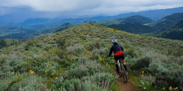 Biking in the Methow Valley, Washington.