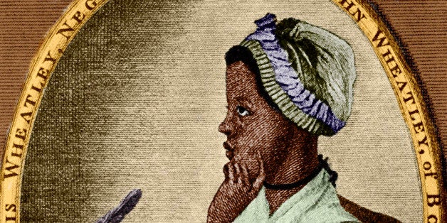 Phillis Wheatley - African/ American poet: 1753 Â 5 December 1784. As illustrated by Scipio Moorhead on the front page of her book 'Poems on Various Subjects'. (Photo by Culture Club/Getty Images)