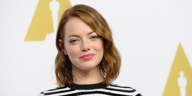 Actress Emma Stone arrives for the Oscars Nominees' Luncheon hosted by the Academy of Motion Picture Arts and Sciences, Febru