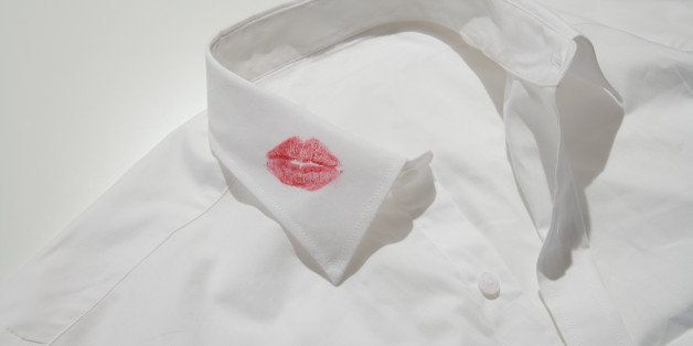 Lipstick kiss on a collar