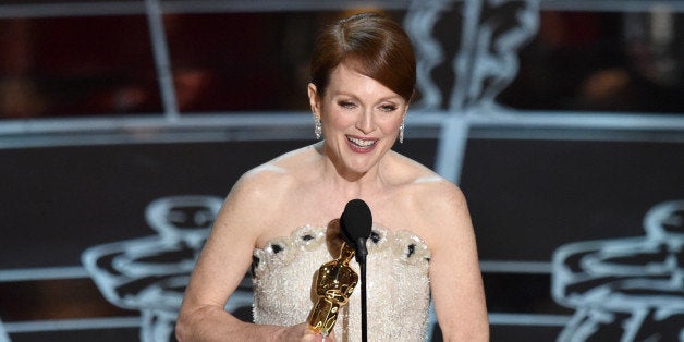 Julianne Moore accepts the award for best actress in a leading role for âStill Alice at the Oscars on Sunday, Feb. 22, 2015