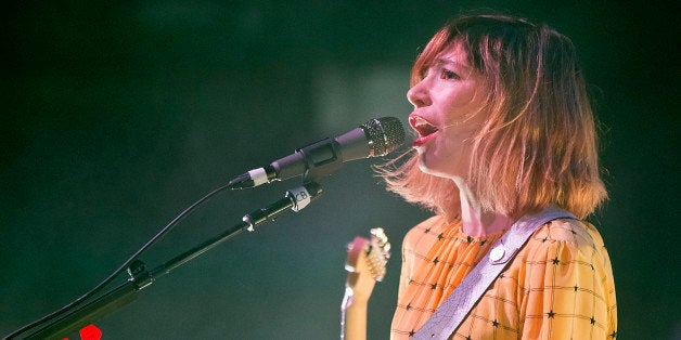 BOSTON - FEBRUARY 22: Carrie Brownstein with her band Sleater-Kinney performing live in concert at the House of Blues on Sunday, February 22, 2015. (Photo by Matthew J. Lee/The Boston Globe via Getty Images)