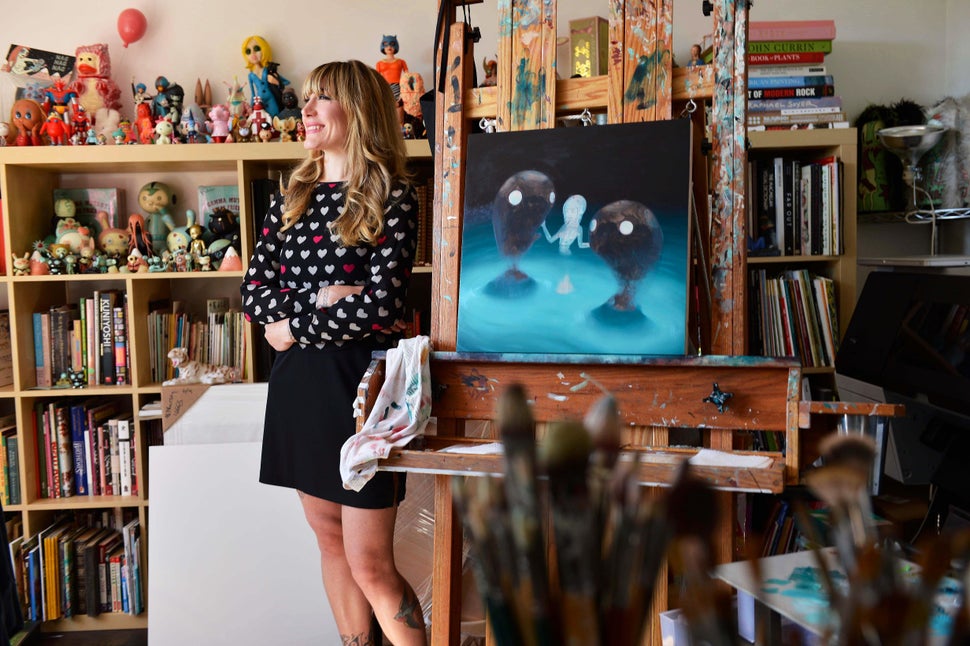 Portrait of American artist and illustrator Tara McPherson in her studio in New York, on Aug. 24, 2013. (Joby Sessions/Comput