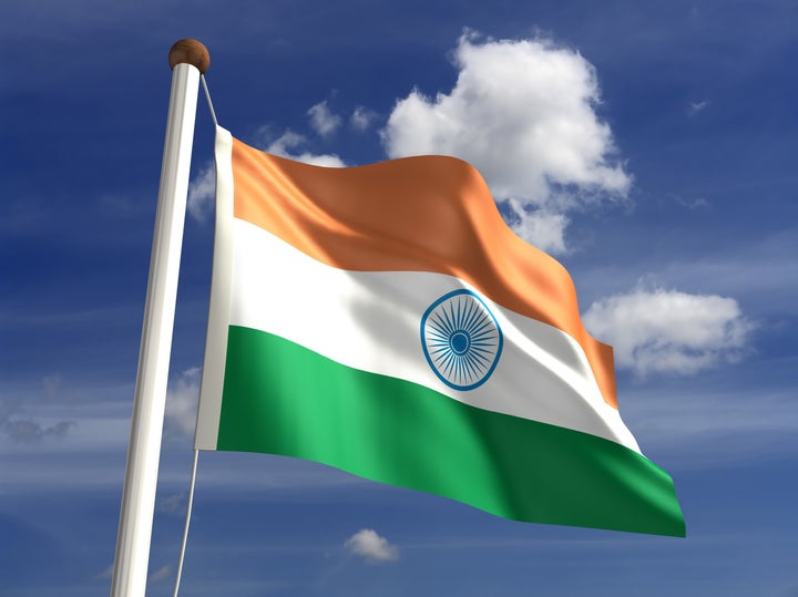 india flag with clipping path