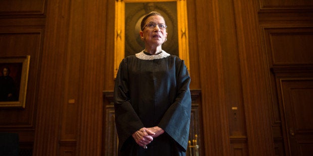WASHINGTON, DC - AUGUST 30: Supreme Court Justice Ruth Bader Ginsburg, celebrating her 20th anniversary on the bench, is photographed in the East conference room at the U.S. Supreme Court in Washington, D.C., on Friday, August 30, 2013. (Photo by Nikki Kahn/The Washington Post via Getty Images)
