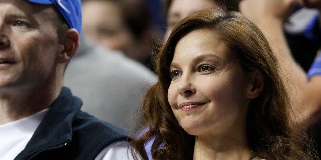 Actress Ashley Judd watches an NCAA college basketball game between Florida and Kentucky, Saturday, March 7, 2015, in Lexington, Ky. Kentucky won 67-50. (AP Photo/James Crisp)