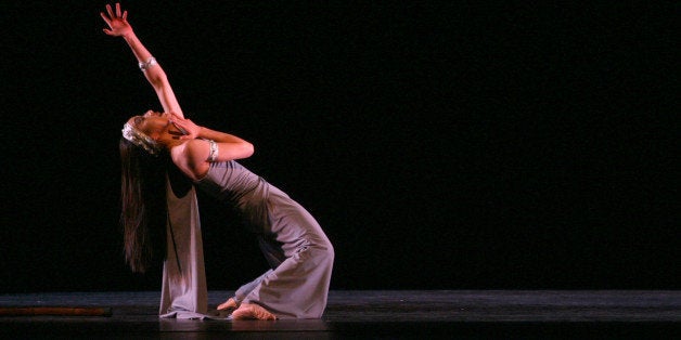 Fang-Yi Sheu performs as Cassandra in an excerpt from the 1958 dance, "Clytemnestra," during the final dress rehearsal of Martha Graham Dance Company 80th Anniversary gala at the Skirball Center for the Performing Arts, Tuesday, April 18, 2006 in New York. (AP Photo/Mary Altaffer)