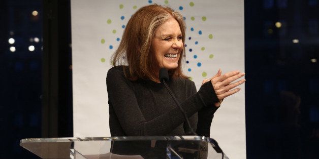 NEW YORK, NY - MARCH 09: Convenor of the Donor Direct Action Steering Committee, co-founder of The WomenÂs Media Center, feminist, journalist and social activist Gloria Steinem spaks on stage at the launch party of Donor Direct Action at Ford Foundation on March 9, 2015 in New York City. (Photo by Astrid Stawiarz/Getty Images for James Grant PR)
