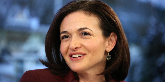 Sheryl Sandberg, billionaire and chief operating officer of Facebook Inc., pauses during a panel session on day four of the World Economic Forum (WEF) in Davos, Switzerland, on Saturday, Jan. 25, 2014. World leaders, influential executives, bankers and policy makers attend the 44th annual meeting of the World Economic Forum in Davos, the five day event runs from Jan. 22-25. Photographer: Chris Ratcliffe/Bloomberg via Getty Images 