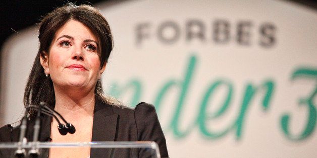 PHILADELPHIA, PA - OCTOBER 20 : Monica Lewinsky speaks to attendees at Forbes Under 30 Summit at the Convention Center in Philadelphia, Pa on October 20, 2014. Credit Star Shooter / MediaPunch/IPX