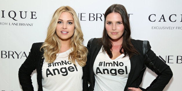 NEW YORK, NY - APRIL 06: Models Justine LeGault and Candice Huffine attend as Lane Bryant celebrates the launch of their ca